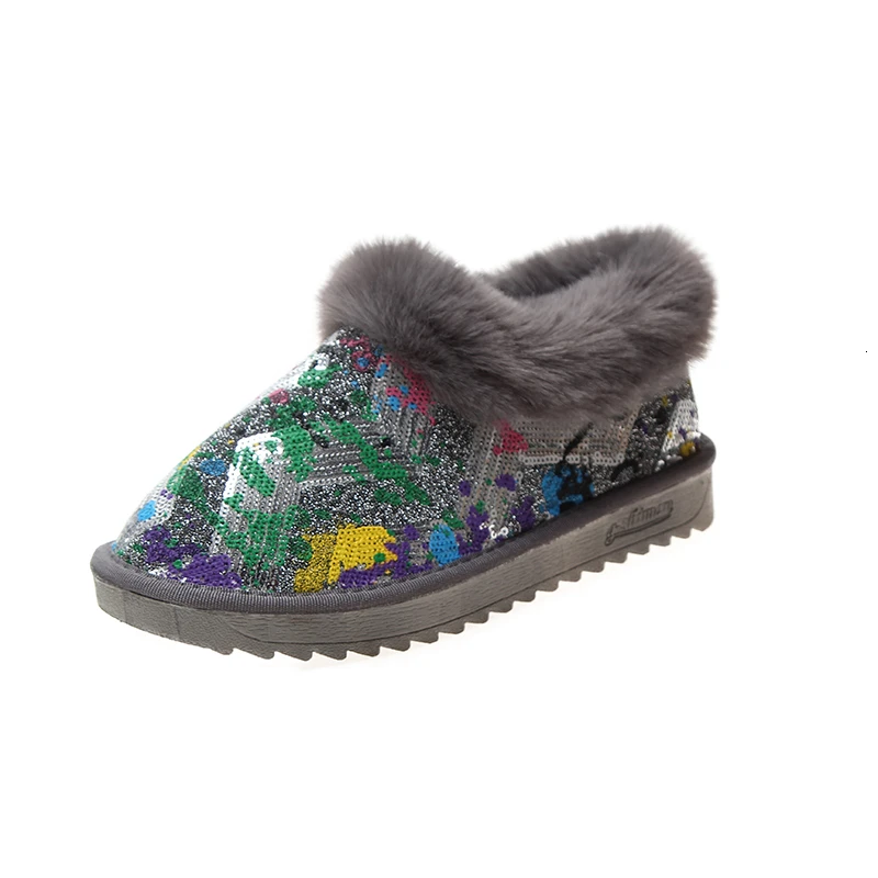 Женские зимние теплые ботинки для снега женские модные водонепроницаемые с
