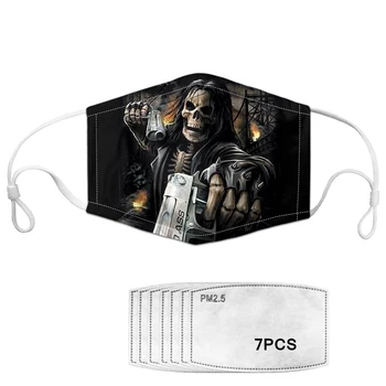 Cool Punk Metal Skull Pattern Unisex Maskes With 7Pcs Filters Men Women Outdoor Half Face Mask Kids Boys PM2.5 Haze Mask Care
Cool Punk Metal Skull Pattern Unisex Maskes With 7Pcs Filters Men Women Outdoor Half Face Mask Kids Boys PM2.5 Haze Mask Care