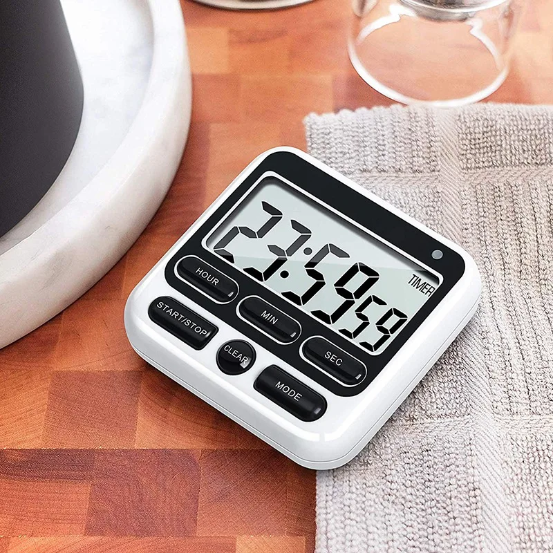 Digital Kitchen Timer with Mute/Loud Alarm Switch ON/OFF Switch, 12 Hour Clock & Alarm, Memory Function Count Up & Count Down fo
Digital Kitchen Timer with Mute/Loud Alarm Switch ON/OFF Switch, 12 Hour Clock & Alarm, Memory Function Count Up & Count Down fo