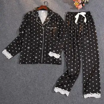 Long Sleeve Pajamas Sets Women Print 2PCS Sleepwear Female Satin Sleep Set Pyjamas Silky Shirt&Pants Casual Home Clothes 
Long Sleeve Pajamas Sets Women Print 2PCS Sleepwear Female Satin Sleep Set Pyjamas Silky Shirt&Pants Casual Home Clothes