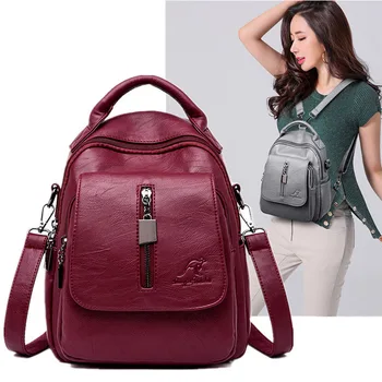 Brand Women Backpacks High Quality Teen Girl Schoolbag Ladies Multifunction Shoulder Bag Female Leather Travel Backpack Mochilas 
Brand Women Backpacks High Quality Teen Girl Schoolbag Ladies Multifunction Shoulder Bag Female Leather Travel Backpack Mochilas