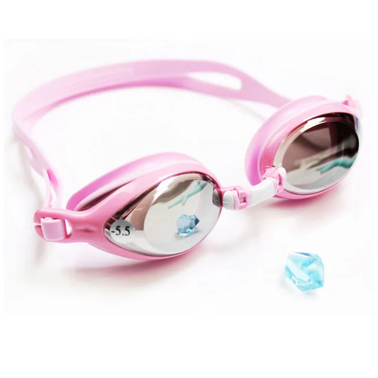Large Fishing Bathing Suit Electroplated Swimming Glasses Waterproof Anti-fog Prescription Swimming Goggles with Alcohol by Volu