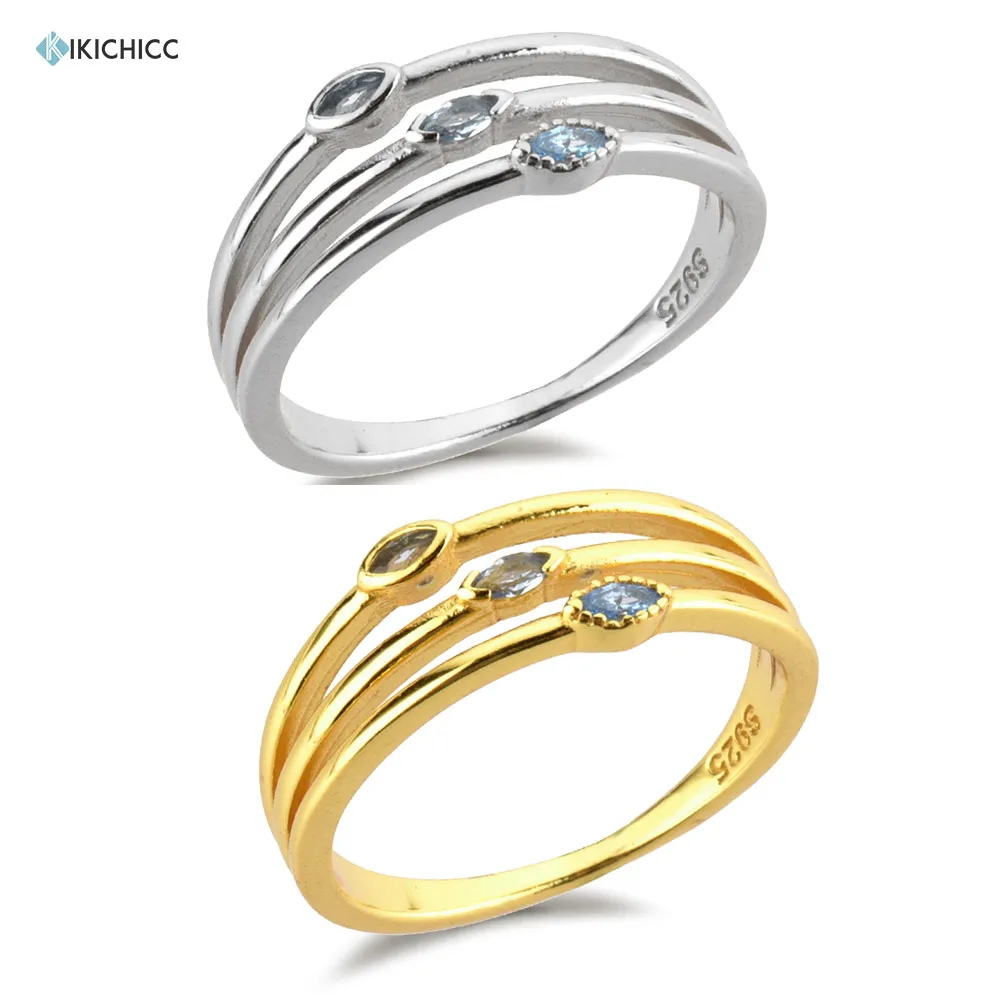 KIKICHICC 925 Sterling Silver Gold Lucky Blue Ovals Zircon CZ Three Line Rins Women Fashion Fine Jewelry Gift Party Wedding Gift
KIKICHICC 925 Sterling Silver Gold Lucky Blue Ovals Zircon CZ Three Line Rins Women Fashion Fine Jewelry Gift Party Wedding Gift