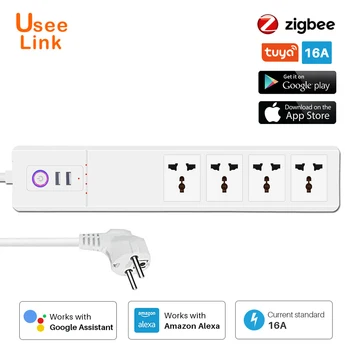 UseeLink Zigbee Smart Power Strip 16A Universal Outlets with USB Plug Sockets Remote Voice Control Independently by Tuya
UseeLink Zigbee Smart Power Strip 16A Universal Outlets with USB Plug Sockets Remote Voice Control Independently by Tuya