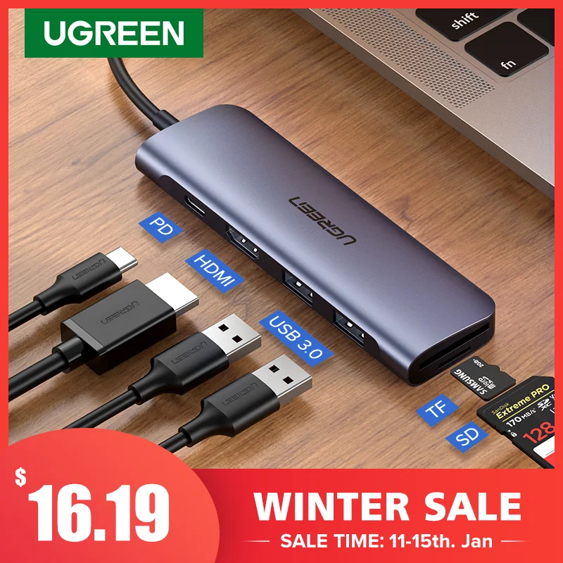 Ugreen USB C HUB Type C to Multi USB 3.0 HUB HDMI Adapter Dock for MacBook Pro Huawei Mate 30 USB-C 3.1 Splitter Port Type C HUB