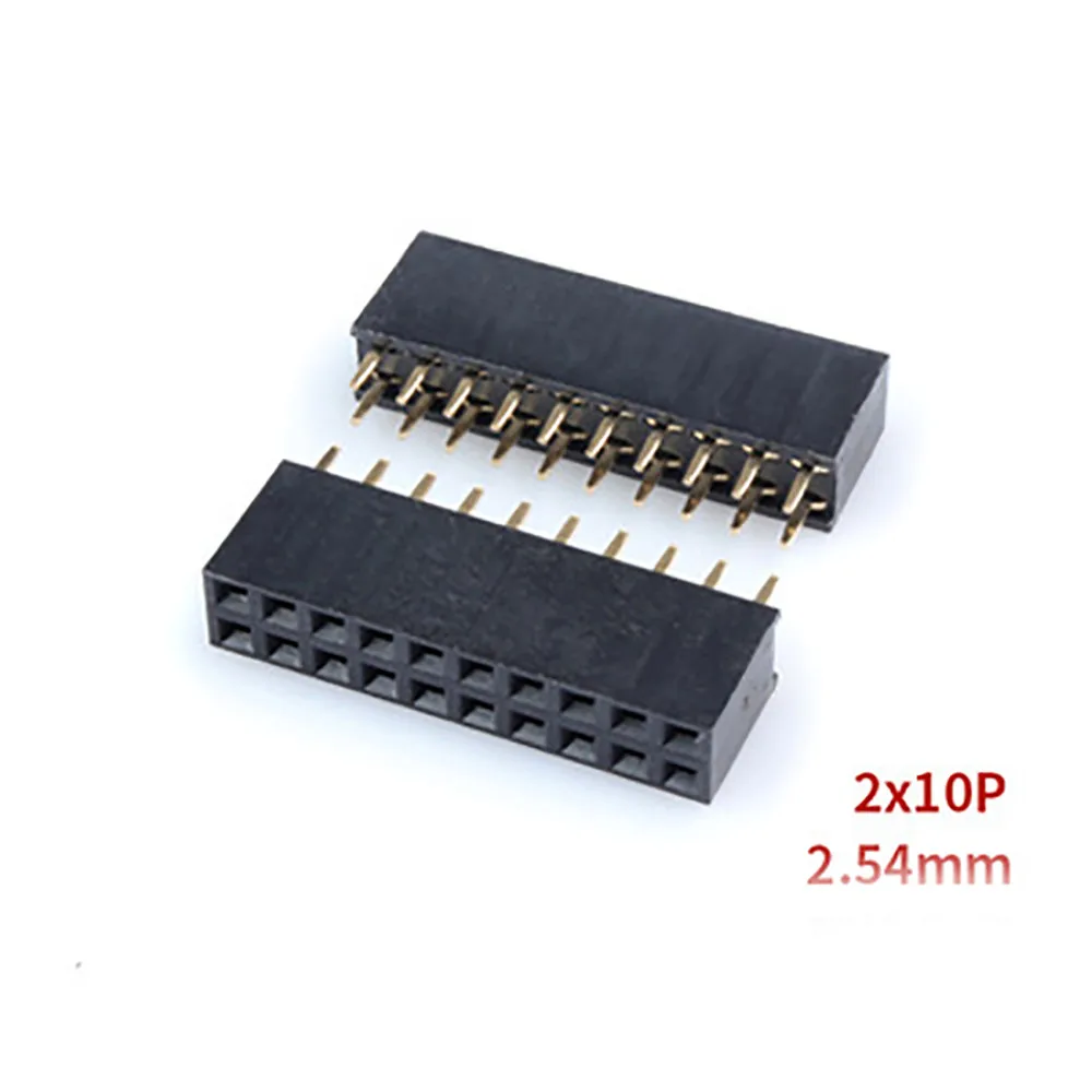 10PCS 2X10 Pin 20P 2.54mm Double Row Female Straight Header Pitch Socket Strip Female Header 
10PCS 2X10 Pin 20P 2.54mm Double Row Female Straight Header Pitch Socket Strip Female Header