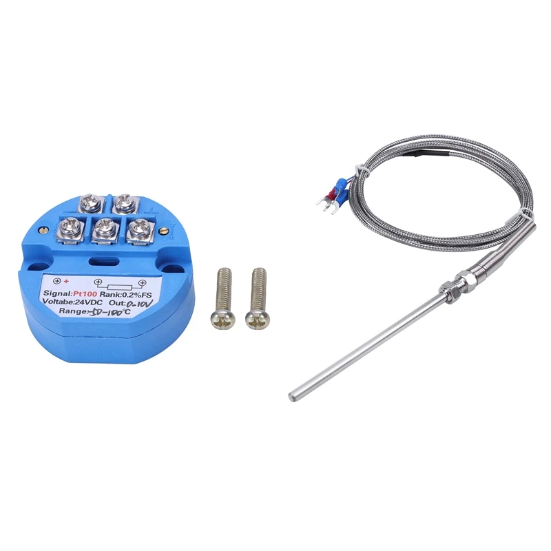 1Pcs RTD PT100 Temperature Transmitter DC24V Minus 50 - 100 Degree Output 0-10V & 1Pcs Steel Temperature Probe Pt100 RTD Sensor
1Pcs RTD PT100 Temperature Transmitter DC24V Minus 50 - 100 Degree Output 0-10V & 1Pcs Steel Temperature Probe Pt100 RTD Sensor