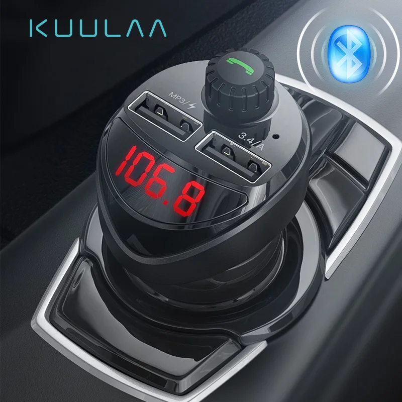 KUULAA Bluetooth Car Charger with FM Transmitter 3.4A Dual USB Charger Audio MP3 Player TF Card Car Kit Car Phone Charger
KUULAA Bluetooth Car Charger with FM Transmitter 3.4A Dual USB Charger Audio MP3 Player TF Card Car Kit Car Phone Charger
