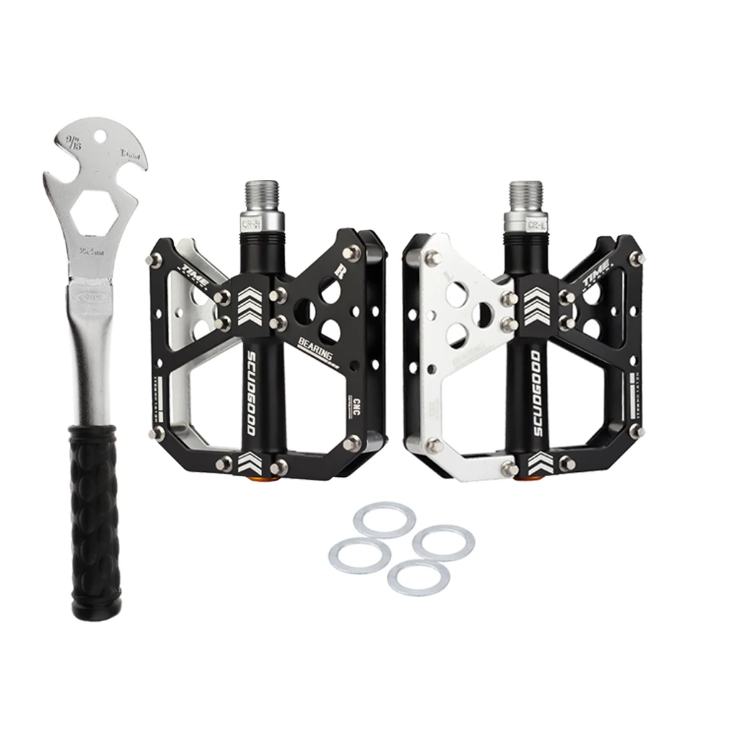 Aluminum Bike Pedal With Bike Pedal Wrench And 4x Bike Stainless Flat Washer
Aluminum Bike Pedal With Bike Pedal Wrench And 4x Bike Stainless Flat Washer