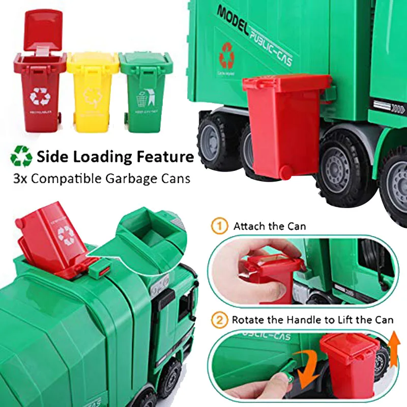 Hot 14 Inch Friction Powered Garbage Truck Toy,with 3 Trash Cans,No Battery Required,A Great Gift for Children
Hot 14 Inch Friction Powered Garbage Truck Toy,with 3 Trash Cans,No Battery Required,A Great Gift for Children