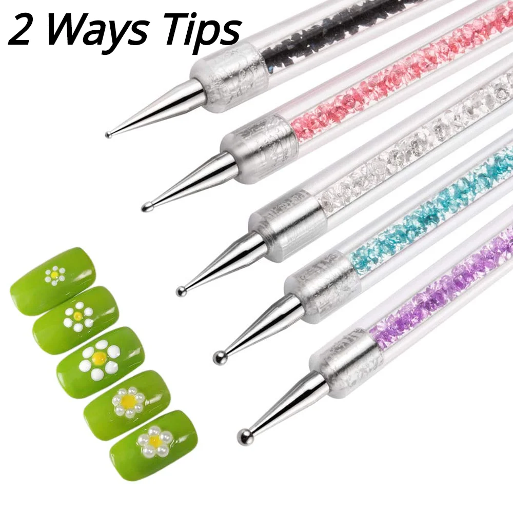 5pcs Nail Art Liner Brushes, Double Ended Nail Art Point Drill Drawing Brush Pen Manicure Care Tool, Acrylic Glitter Dotting Pen
5pcs Nail Art Liner Brushes, Double Ended Nail Art Point Drill Drawing Brush Pen Manicure Care Tool, Acrylic Glitter Dotting Pen