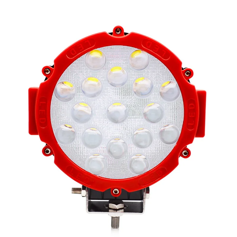 

Safego 7 inch 51W Round LED Work Light Spot Beam Red Black Shell Lamp For 4x4 Offroad Truck Tractor ATV SUV Driving Fog Lights