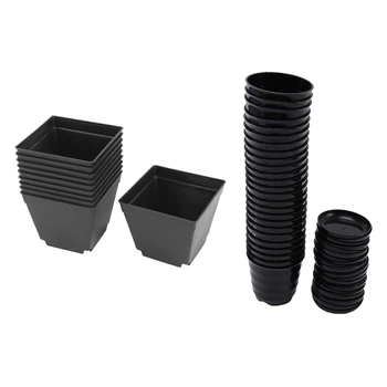 30 Pack 4Inch Black Square Plastic Plant Pots with 25PCS Plant Pot 3.54 in Mini Plastic Flower Pot 
30 Pack 4Inch Black Square Plastic Plant Pots with 25PCS Plant Pot 3.54 in Mini Plastic Flower Pot