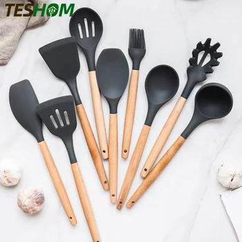 Black Silicone Kitchen Utensils Set Heat Resistant Nonstick Baking Cooking Tools 2/3/4/5/6/7/8/9 PCS Kitchenware Accessories
Black Silicone Kitchen Utensils Set Heat Resistant Nonstick Baking Cooking Tools 2/3/4/5/6/7/8/9 PCS Kitchenware Accessories