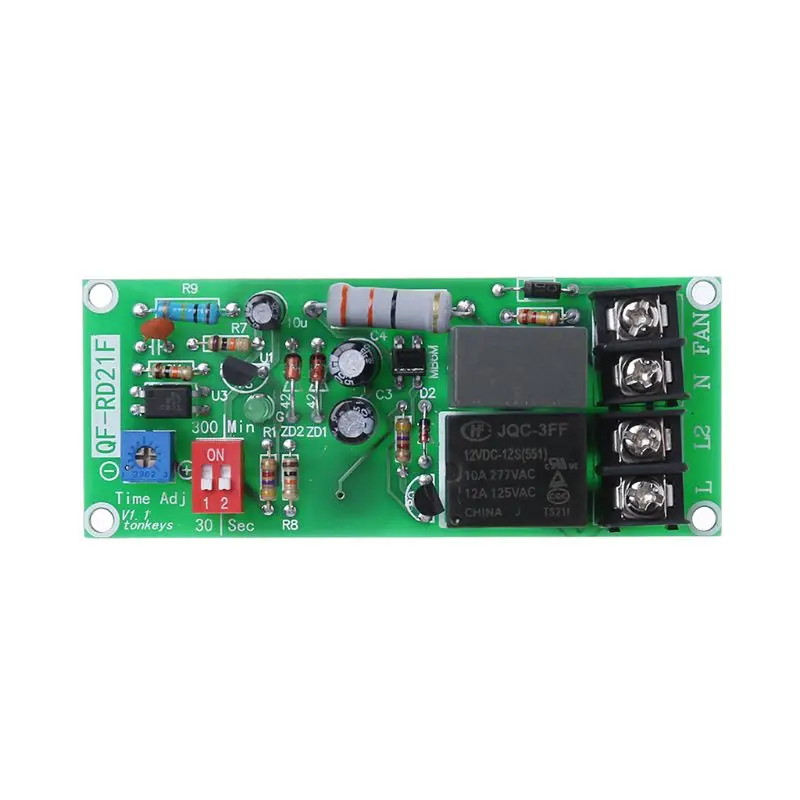 AC 100V-220V Adjustable Timer Control Relay Module Turn Off Delay Switch Board for Exhaust Fan 10166
AC 100V-220V Adjustable Timer Control Relay Module Turn Off Delay Switch Board for Exhaust Fan 10166