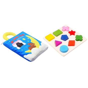 10Pcs 3D Puzzle Children'S Wooden Geometric Building Puzzle & 1 Pcs Soft Fabric Sensorial Cloth Books
10Pcs 3D Puzzle Children'S Wooden Geometric Building Puzzle & 1 Pcs Soft Fabric Sensorial Cloth Books