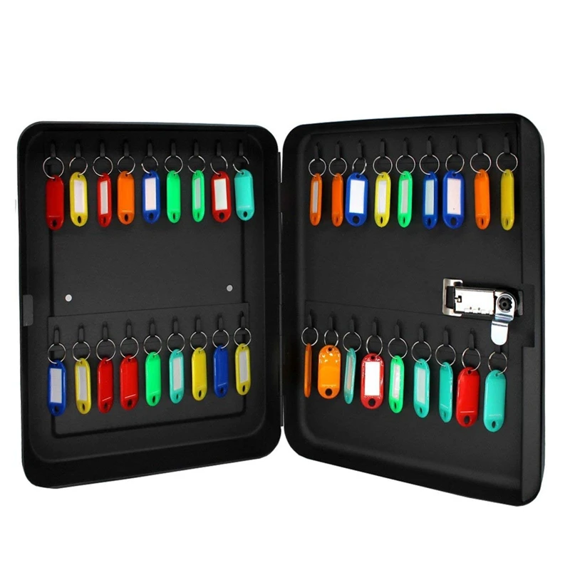 Wall Mounted Key Cabinet Password Lock Security Keybox Storage Box Contains 36 key card For Company Home Office Hanging Car Key 4