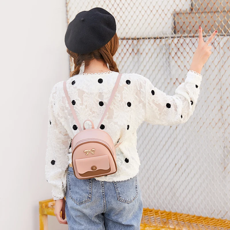 Фото Женский Стильный Простой мини-рюкзак модная многофункциональная маленькая