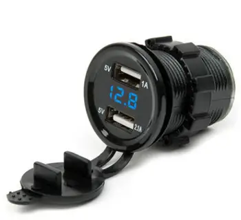 100pcs Dual USB Motorcycle Car Cigarette Lighter Charger Socket Charger+LED Digital Voltmeter Meter Monitor 3 color
100pcs Dual USB Motorcycle Car Cigarette Lighter Charger Socket Charger+LED Digital Voltmeter Meter Monitor 3 color