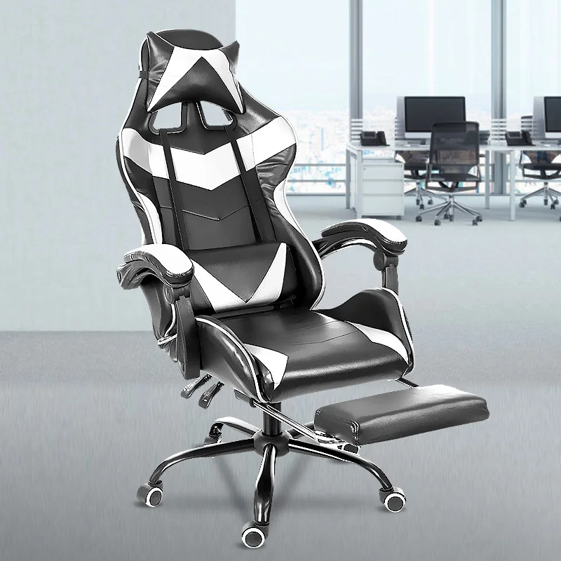 Reclining Office Chair WCG Computer Gaming Chair Leather Office Furniture Internet Cafe Gamer Chair Armchair Footrest Reclining Office Chair WCG Computer Gaming Chair Leather Office Furniture Internet Cafe Gamer Chair Armchair Footrest