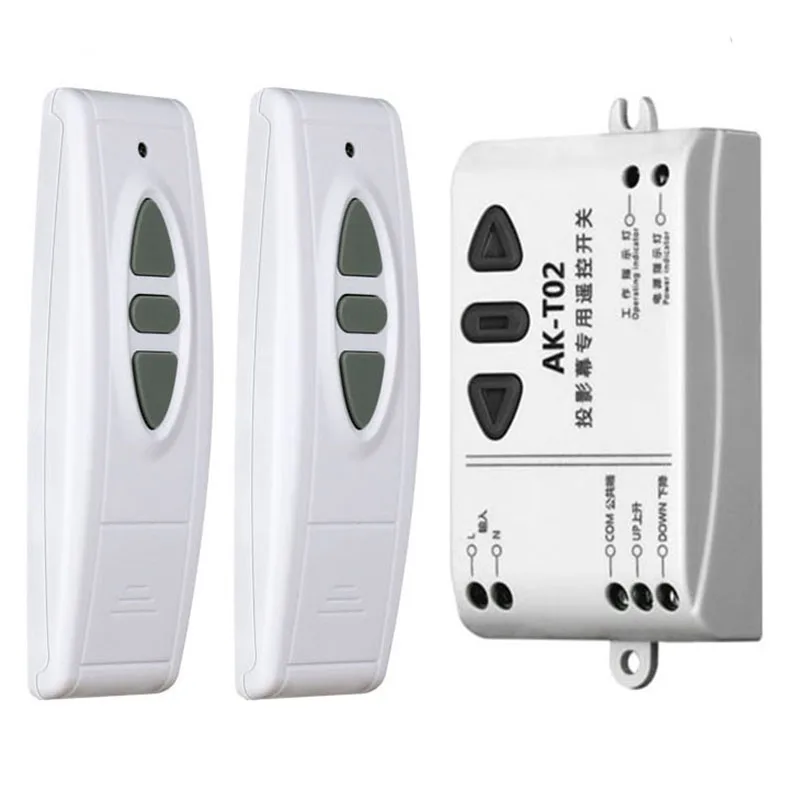 AC110V 220V 250V Intelligent Digital RF Wireless Remote Control Switch System for Projection Screen/Garage Door/Dlinds/Shutters 
AC110V 220V 250V Intelligent Digital RF Wireless Remote Control Switch System for Projection Screen/Garage Door/Dlinds/Shutters