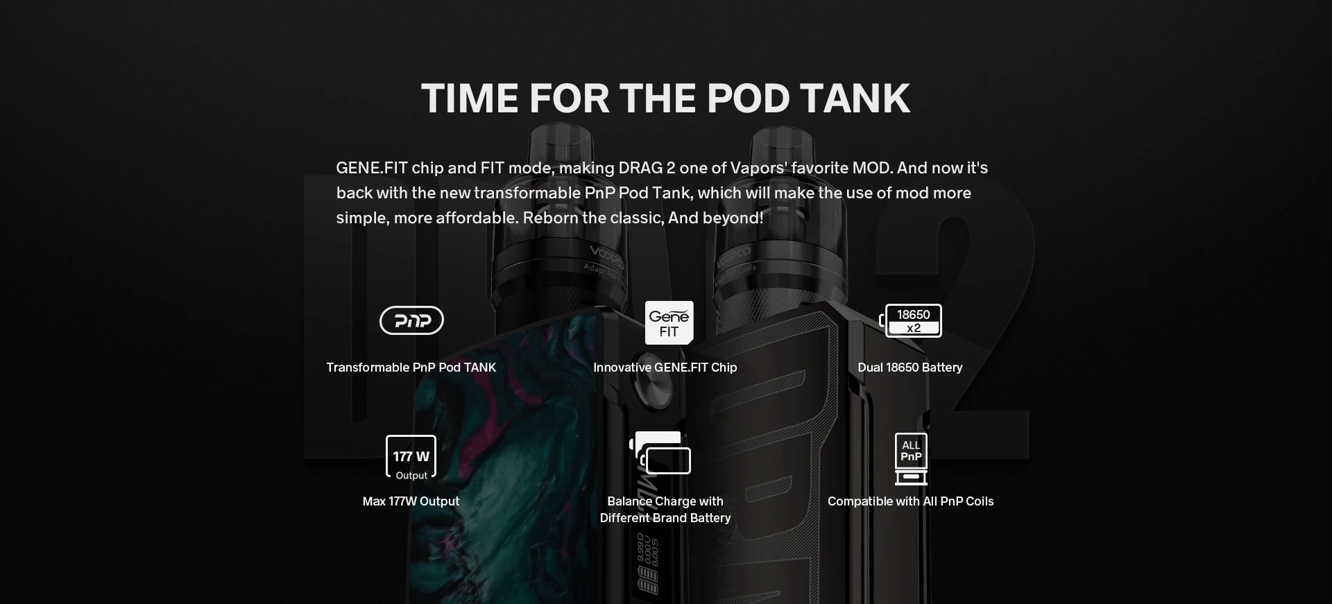 Original Voopoo DRAG 2 Platinum Refresh Edition Kit E Cigarette 177W Box Mod Vape 4.5ML Pnp Pod Fit PnP-VM5 Coil Vaporizer Vapor Original Voopoo DRAG 2 Platinum Refresh Edition Kit E Cigarette 177W Box Mod Vape 4.5ML Pnp Pod Fit PnP-VM5 Coil Vaporizer Vapor