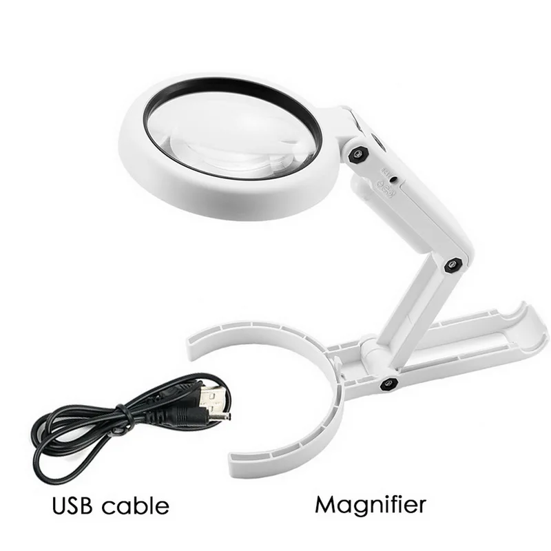Magnifying Glass Dual Use Table Lamp Bright 5X 11X Stand Non Slip Hand Held 8 LED Magnifier Lamp for Reading Crafting Repairing
Magnifying Glass Dual Use Table Lamp Bright 5X 11X Stand Non Slip Hand Held 8 LED Magnifier Lamp for Reading Crafting Repairing