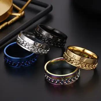 HOT Fashion Cool Stainless Steel Rotatable Men Rings High Quality Spinner Chain Punk Women Rings Jewelry For Party Gifts
HOT Fashion Cool Stainless Steel Rotatable Men Rings High Quality Spinner Chain Punk Women Rings Jewelry For Party Gifts