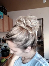 NICESY-extensiones de cabello sintético para niñas y niños, banda de goma rizada, moño, banda elástica