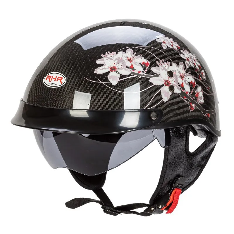 RHR Carbon Fiber Motorcycle Helmet Motorbike Rider Half Retro Helmet Visor With Collar Vespa Open Face Half Moto With Dual Lens
RHR Carbon Fiber Motorcycle Helmet Motorbike Rider Half Retro Helmet Visor With Collar Vespa Open Face Half Moto With Dual Lens
