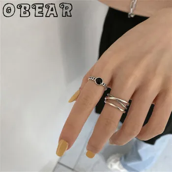 OBEAR Silver Plated Charm INS Twist Black CZ Opening Ring For Women Wedding Birthday Fine Jewelry Gift
OBEAR Silver Plated Charm INS Twist Black CZ Opening Ring For Women Wedding Birthday Fine Jewelry Gift