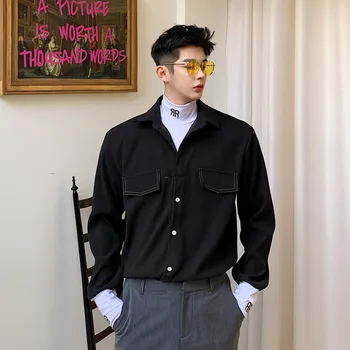 Men Fake 2 Pieces Splice Pullover Casual Long Sleeve Shirts Male Vintage Fashion High Streetwear Hip Hop Shirt
Men Fake 2 Pieces Splice Pullover Casual Long Sleeve Shirts Male Vintage Fashion High Streetwear Hip Hop Shirt