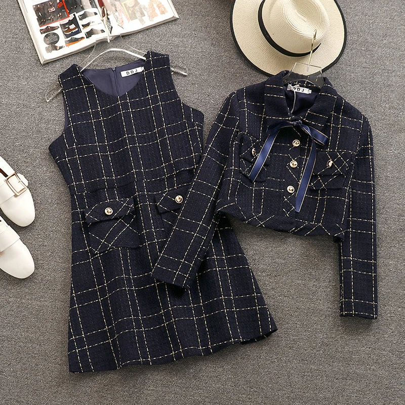 Plaid Jacket Button Collar Round Neck Skirt 2 Piece Set Women Fashion Casual Commute korean Clothes Women Elegant Two Piece Set
Plaid Jacket Button Collar Round Neck Skirt 2 Piece Set Women Fashion Casual Commute korean Clothes Women Elegant Two Piece Set