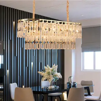 New design crystal chandelier decorates the living room luxury rectangular island golden LED chandelier
New design crystal chandelier decorates the living room luxury rectangular island golden LED chandelier