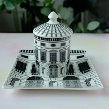 RETRO NEUSCHWANSTEIN CASTLE HOUSE DECORATIVE CANDLE HOLDER PLATE WHITE BLACK GEOMETRIC LINES HOME DECOR
RETRO NEUSCHWANSTEIN CASTLE HOUSE DECORATIVE CANDLE HOLDER PLATE WHITE BLACK GEOMETRIC LINES HOME DECOR