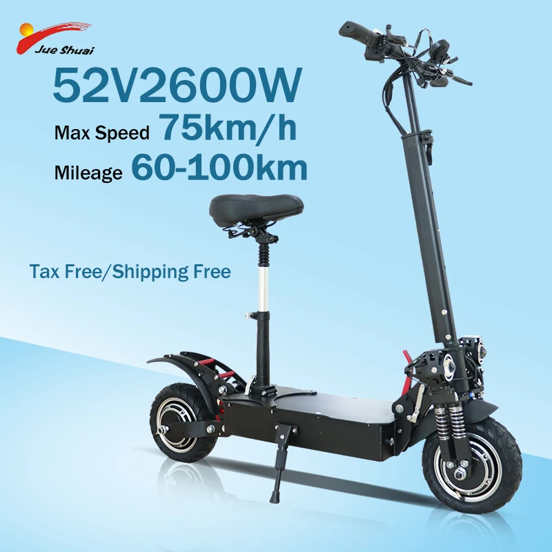 JUESHUAI Electric Scooter 52V 2600W 11 inch Tire Folding Electric Scooter Double Motor Off Road Electric Motorcycle
JUESHUAI Electric Scooter 52V 2600W 11 inch Tire Folding Electric Scooter Double Motor Off Road Electric Motorcycle