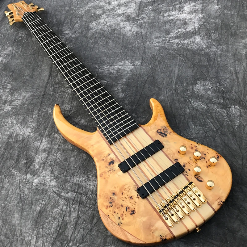 Extinct 7 strings Electric Bass, 11 piece Thru-neck, Solid Spalted Maple Burl, Ebony fretboard, Active pickups, Real photo shows
Extinct 7 strings Electric Bass, 11 piece Thru-neck, Solid Spalted Maple Burl, Ebony fretboard, Active pickups, Real photo shows