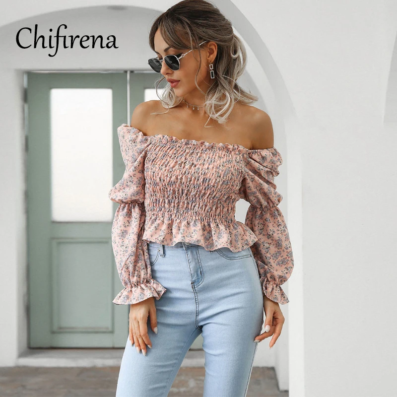 Chifirena Spring Summer Floral Print Chiffon Blouse Women Flare Sleeve Slash Neck Sexy Tube Top Elegant Cute Pullover Blusa Lady
Chifirena Spring Summer Floral Print Chiffon Blouse Women Flare Sleeve Slash Neck Sexy Tube Top Elegant Cute Pullover Blusa Lady