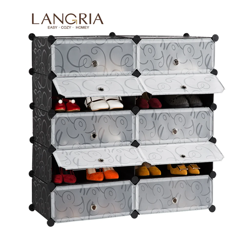 LANGRIA 10/18 куб шкаф для хранения обуви модульный пылезащитный ПВХ органайзер полка