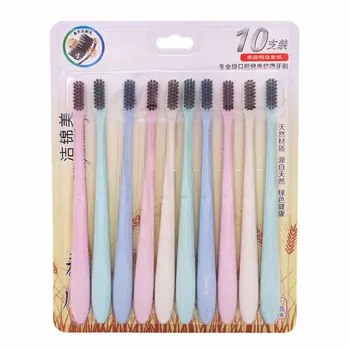 Eco-Friendly Bamboo Charcoal Toothbrush With A Matte Texture Soft Bristle Antiskid Handle Wheat Material 10 Pcs
Eco-Friendly Bamboo Charcoal Toothbrush With A Matte Texture Soft Bristle Antiskid Handle Wheat Material 10 Pcs