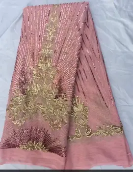 Gold Pink 3D Flowers Embroidery Lace with Sequins Hot Sale African French Tulle Mesh Lace Fabric Sequins Lace Fabric for Bridal
Gold Pink 3D Flowers Embroidery Lace with Sequins Hot Sale African French Tulle Mesh Lace Fabric Sequins Lace Fabric for Bridal