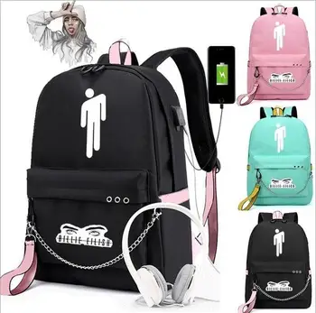 Billie eilish USB charging headset hole backpack schoolbag for boys and girls outdoor backpack computer bag
Billie eilish USB charging headset hole backpack schoolbag for boys and girls outdoor backpack computer bag