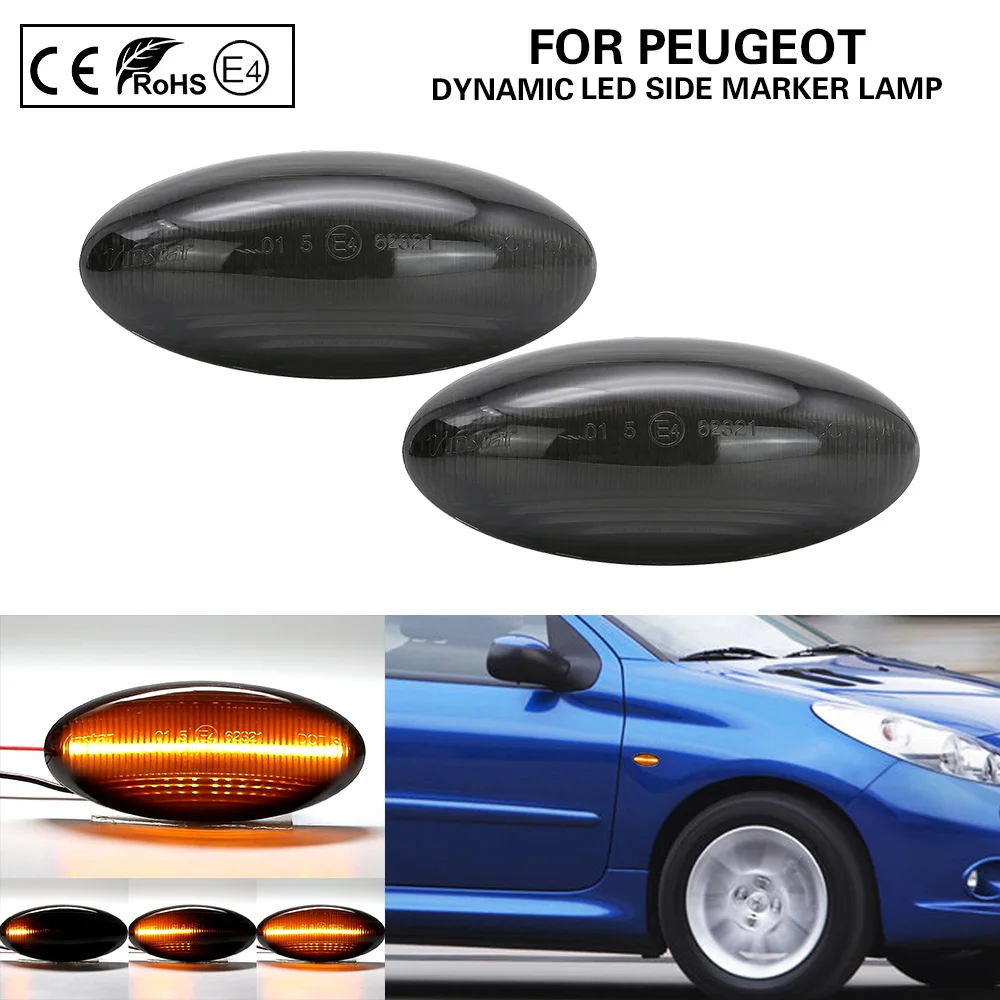 2X Smoked Dynamic LED Side Marker Lamp turn signal light for Peugeot 206/206CC (08/98-03/2007) 407 (2004-2011) 607 (2000-2010)
2X Smoked Dynamic LED Side Marker Lamp turn signal light for Peugeot 206/206CC (08/98-03/2007) 407 (2004-2011) 607 (2000-2010)
