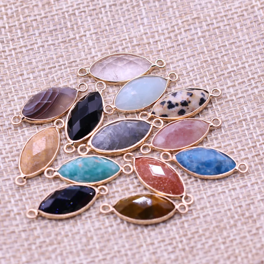 Natural Stone Two-hole connector Exquisite Section Horse Eye Shaped Pendant For Jewelry Making DIY Necklace Bracelet Accessory
Natural Stone Two-hole connector Exquisite Section Horse Eye Shaped Pendant For Jewelry Making DIY Necklace Bracelet Accessory