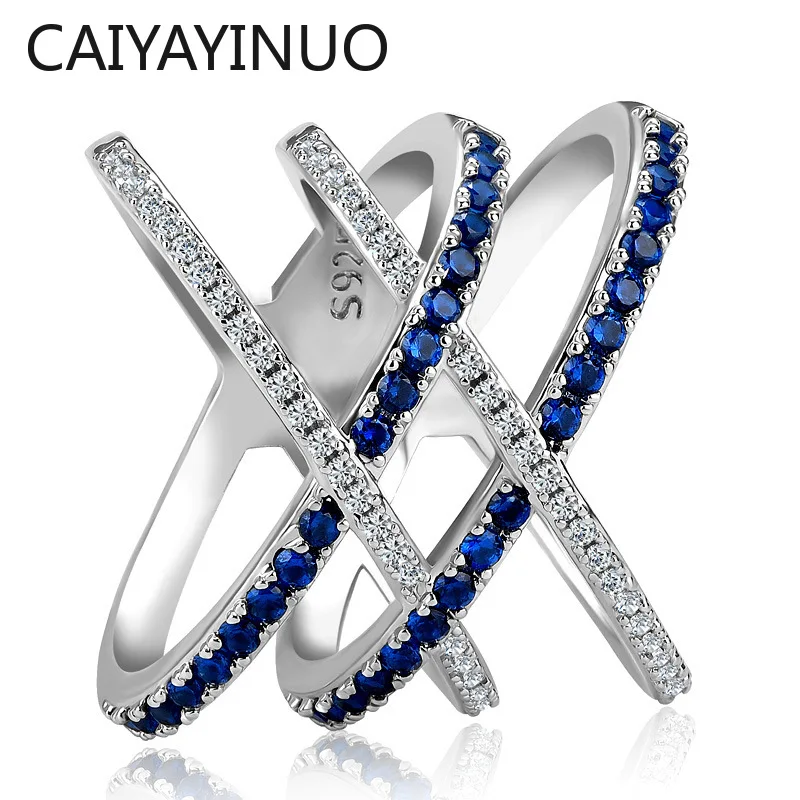 Jellystory Fashion Ring 925 Silver Jewelry with Sapphire Zircon Gemstones Double Cross Shaped Ring for Women Wedding Party Gifts 
Jellystory Fashion Ring 925 Silver Jewelry with Sapphire Zircon Gemstones Double Cross Shaped Ring for Women Wedding Party Gifts