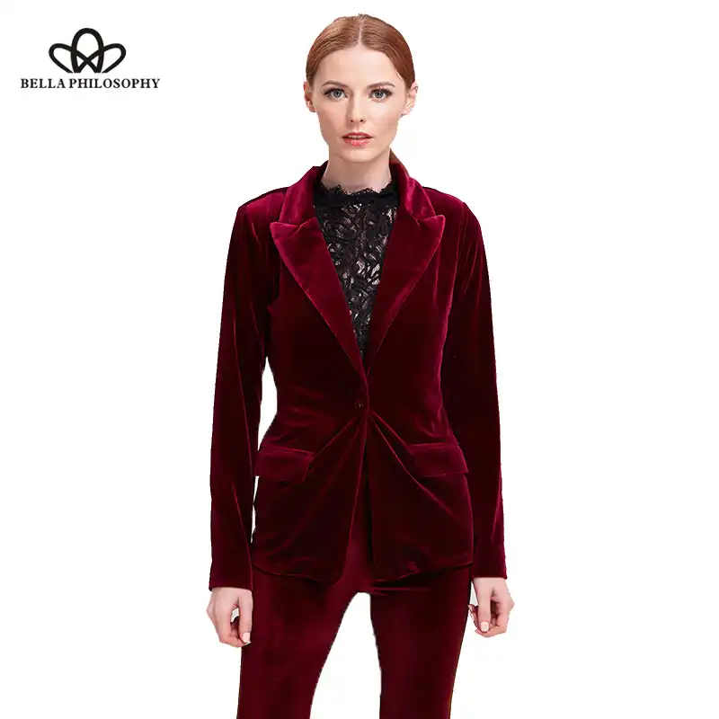 Bella Philosophy Velvet Blazer Coat Women Suit Blazer Casual Black Coat Female Red Blazer For Ladies Outwears Womens Suit Blazer Blazers For Ladiessuit Blazer Aliexpress