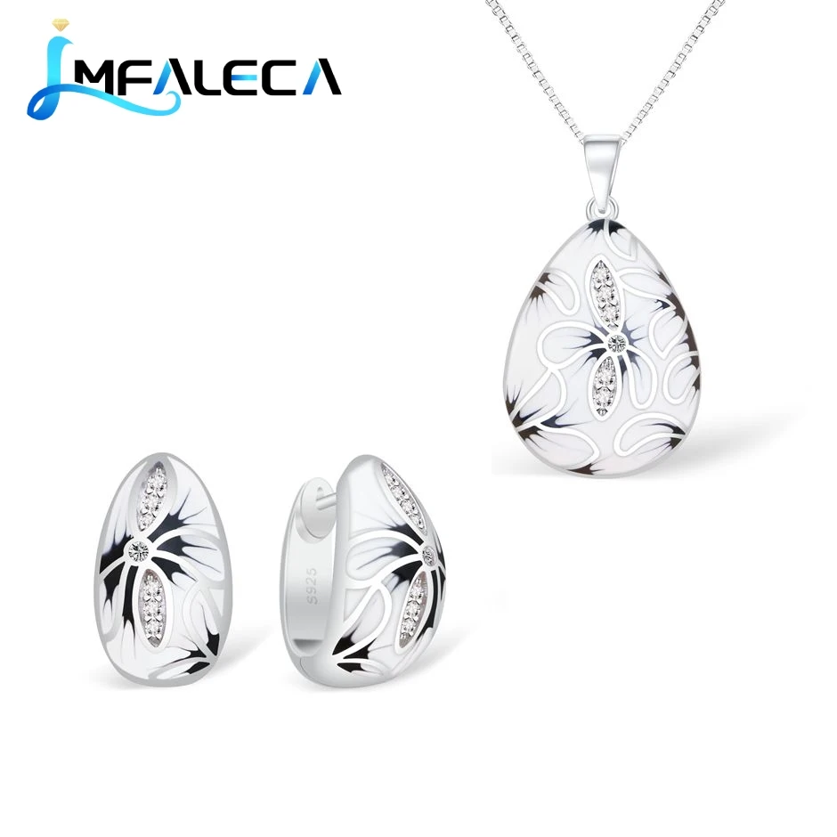 LMFALECA Wedding Silver Necklace Earring Jewelry Set Women Genuine 925 Sterling Silver Clip Earrings Luxury Enamel Fine Jewellry
LMFALECA Wedding Silver Necklace Earring Jewelry Set Women Genuine 925 Sterling Silver Clip Earrings Luxury Enamel Fine Jewellry