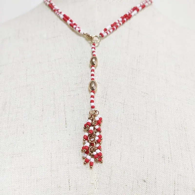 Bohemian Handmade Beaded Long Chain Necklace Women Fashion Red White Beads Necklace Custom Bridal Wedding Jewelry Gifts
Bohemian Handmade Beaded Long Chain Necklace Women Fashion Red White Beads Necklace Custom Bridal Wedding Jewelry Gifts