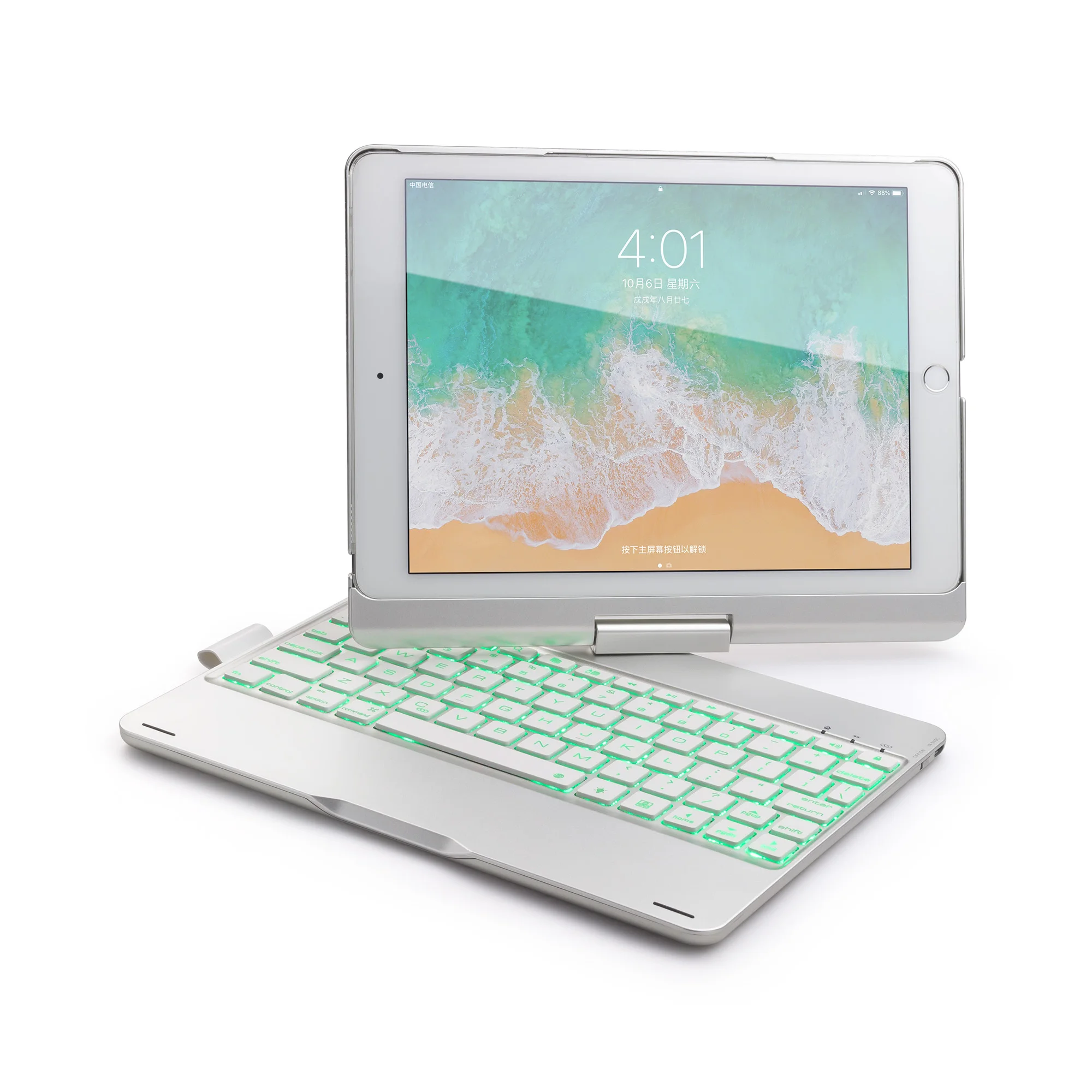 360 Degree Rotation Wireless Bluetooth Keyboard Case for iPad Air 2 Pro 9.7 inch 2018 with Colorful LED Backlight
360 Degree Rotation Wireless Bluetooth Keyboard Case for iPad Air 2 Pro 9.7 inch 2018 with Colorful LED Backlight