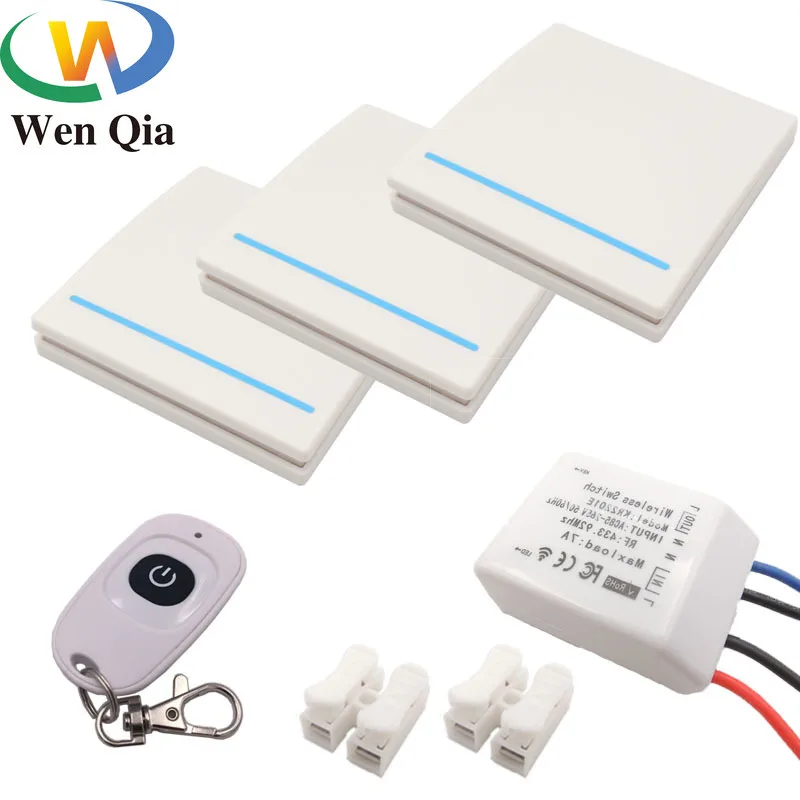 Wenqia smart switch Universal Wireless Remote Control 433Mhz rf Relay Receiver AC85-220V and Remote control for LED/Light/lamp
Wenqia smart switch Universal Wireless Remote Control 433Mhz rf Relay Receiver AC85-220V and Remote control for LED/Light/lamp